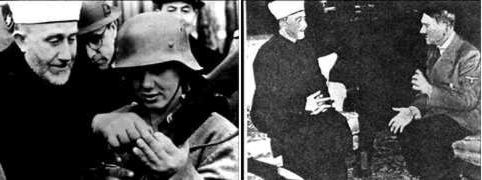 Husseini and German soldiers and with Hitler